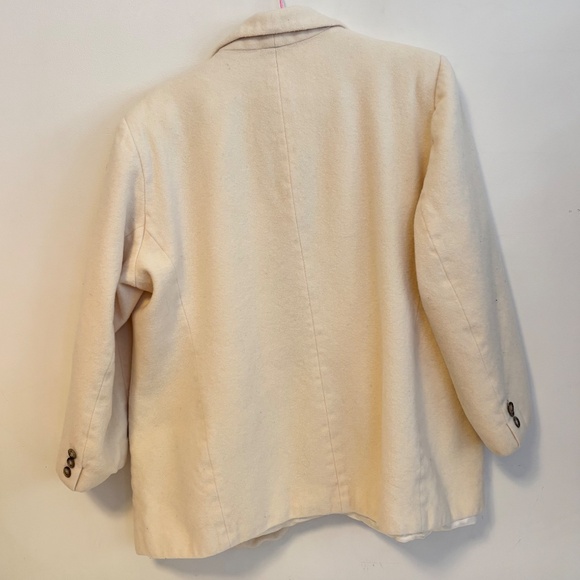 Eddie Bauer 100% Wool 2 Button Blazer Jacket Coat Beige Womens Size XL Petite - Picture 2 of 3